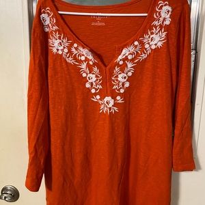 Talbots 1X 3/4 length sleeve top